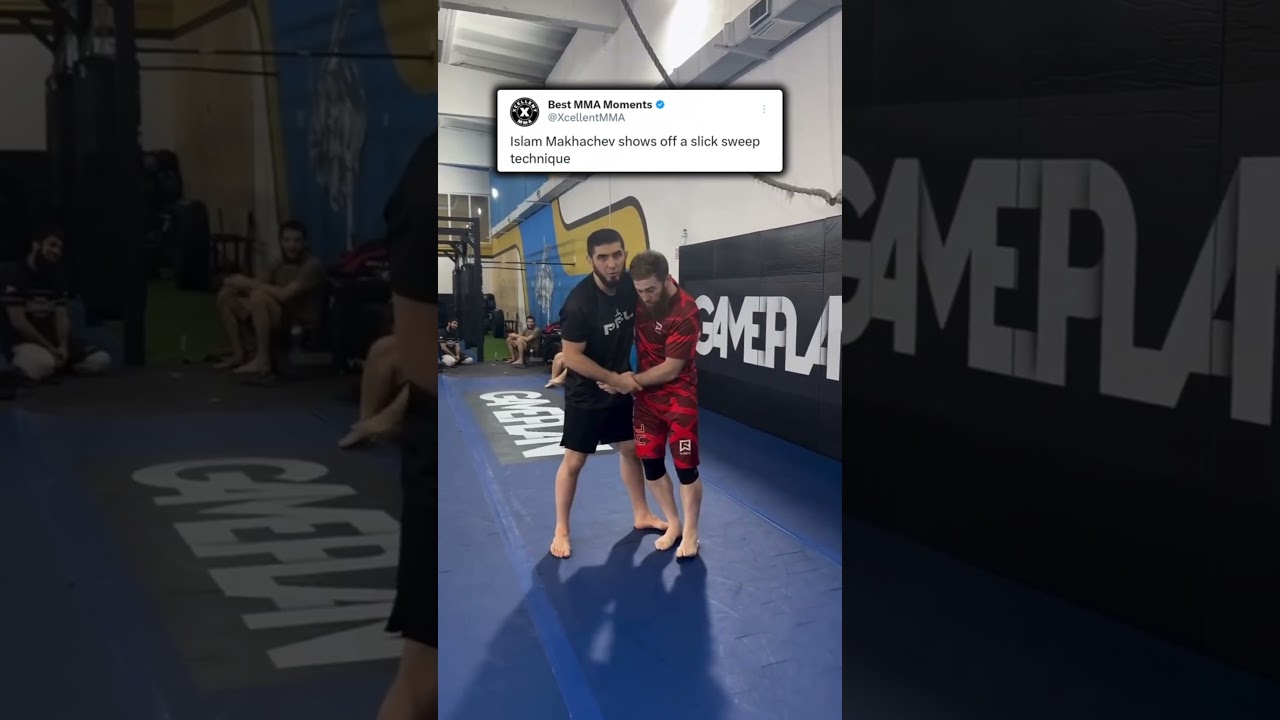 Islam Makhachev shows off a slick sweep technique