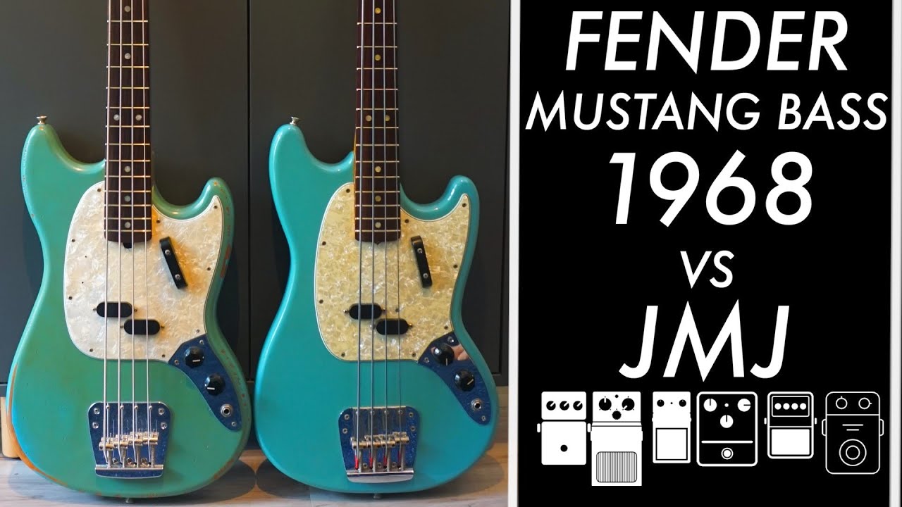 Vintage Fender Mustang Bass 1967 Daphne Blue vs Fender JMJ Mustang Bass comparison