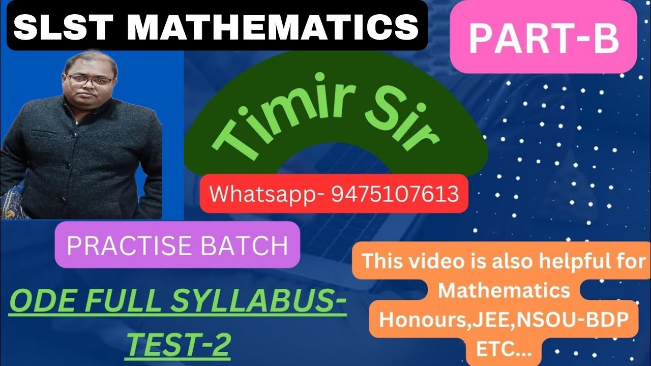 Practice Class on Ordinary Differential Equations | Timir Sir | Anko Chorcha