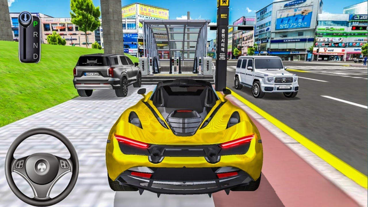 New High speed Golden Car stuck. For parking Subway station–3d driving class Android games 2026#car 