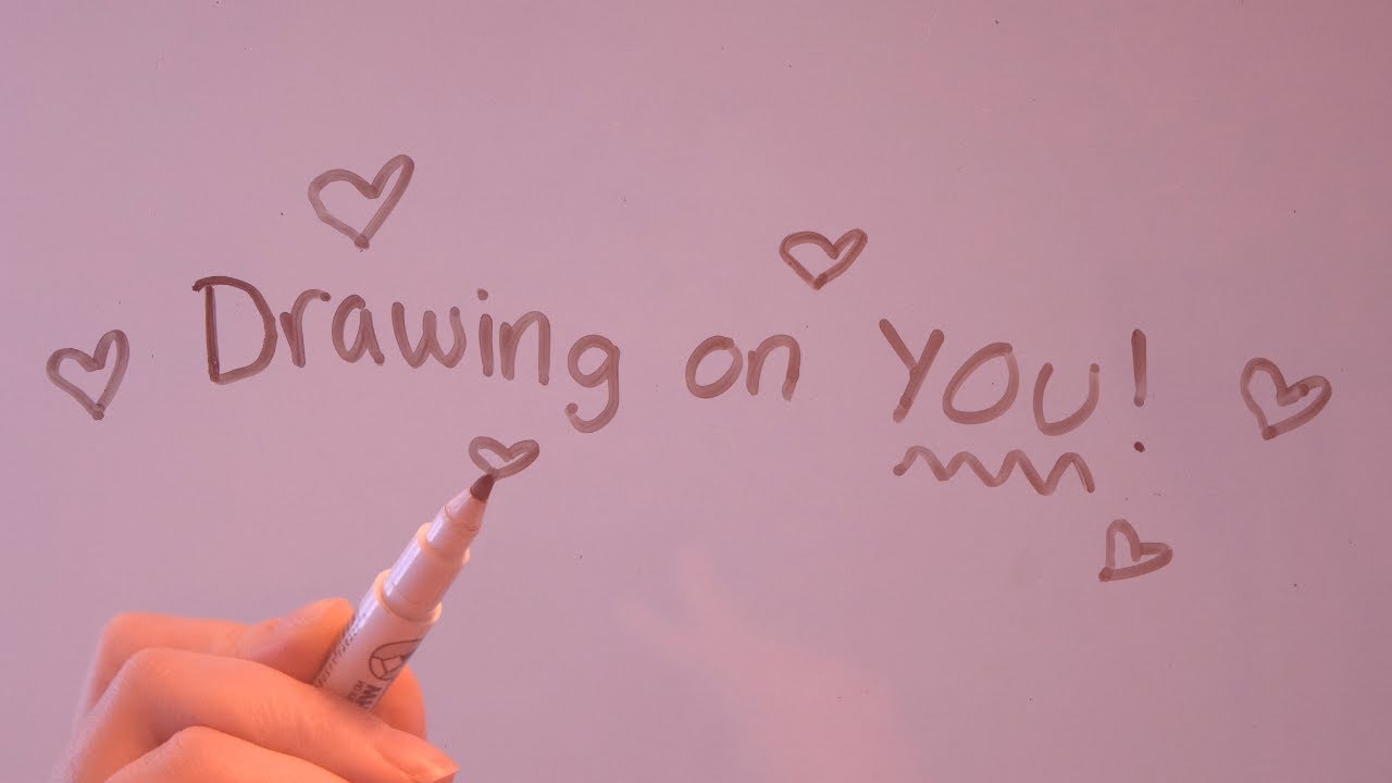 ASMR Tapping and Drawing on YOU 💜 | tapping & writing/drawing with dry erase markers - no talking