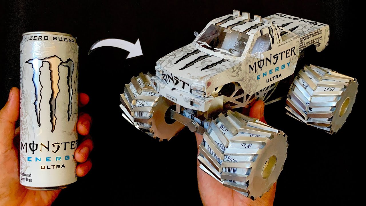 Homemade Monster Truck Using Monster Cans 