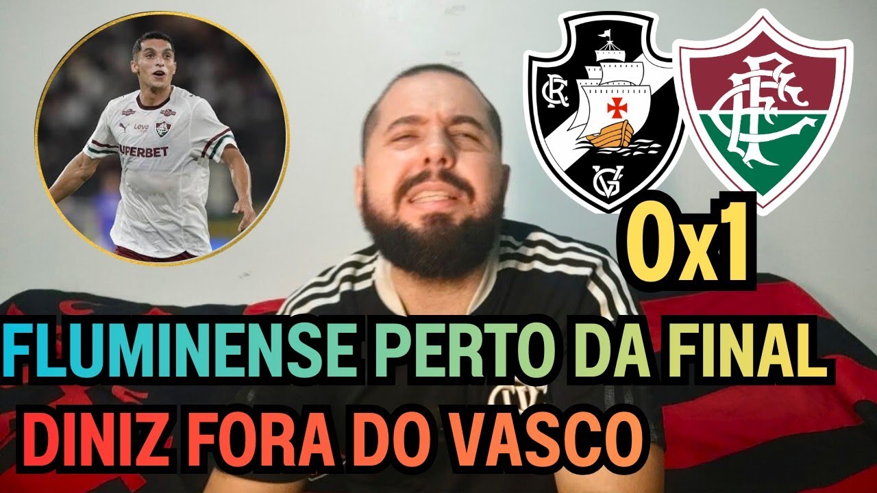 REACT MELHORES MOMENTOS VASCO 0X1 FLUMINENSE - FLU PERTO DA FINAL E DINIZ CAIU