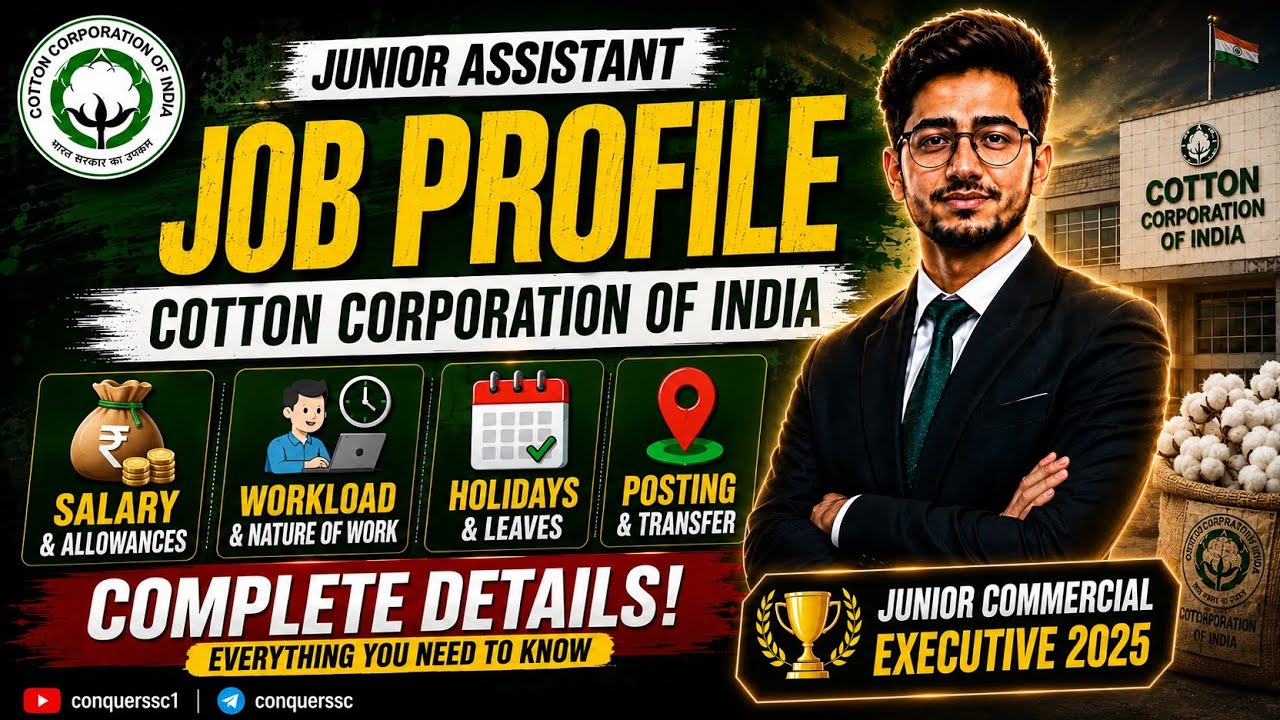 CCI Junior Assistant Job Profile 2026 | Salary 💰, Workload, Holidays, Posting, Promotion & Career |