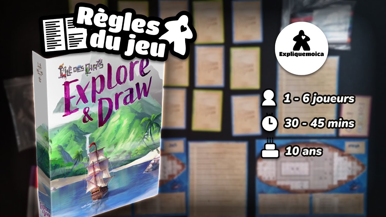 L'ILE DES CHATS EXPLORE AND DRAW r&egrave;gle du jeu en fran&ccedil;ais par expliquemoica