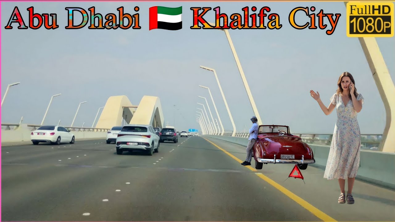Abu Dhabi to Khalifa City Driving Tour in Ultra HD