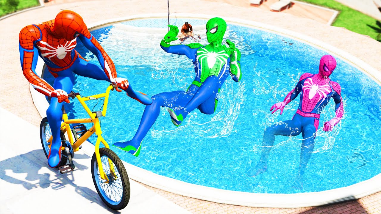 GTA 5 Rainbow Spiderman Water Fails (Euphoria Physics/Ragdolls) #7