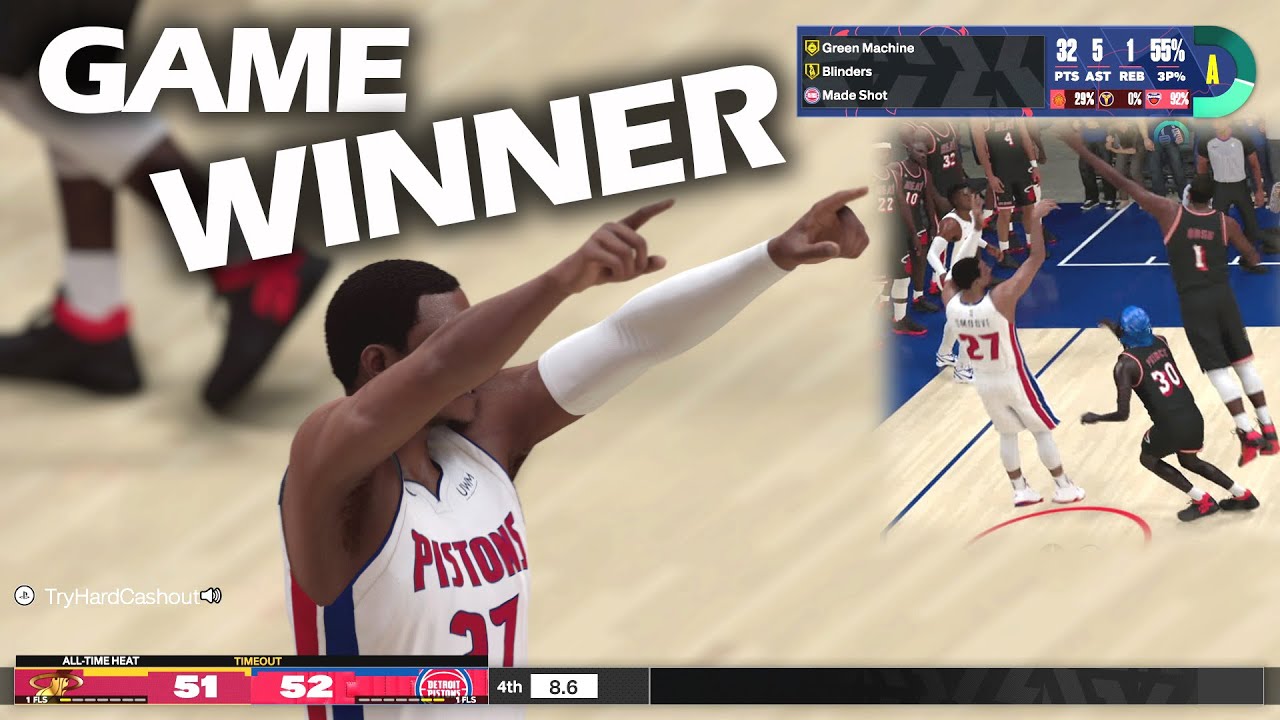 NBA 2K24 My Career Starting 5 - Game Winner vs All-Time Heat With Pistons!