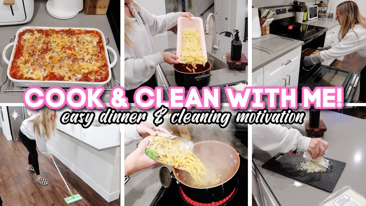 COOK & CLEAN WITH ME! // easy dinner recipe & cleaning motivation // EVENING VLOG