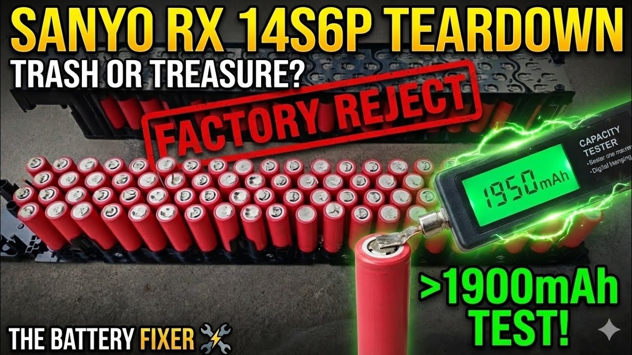Factory Called These TRASH! Testing Sanyo RX 18650 Rejects (14S6P Teardown).