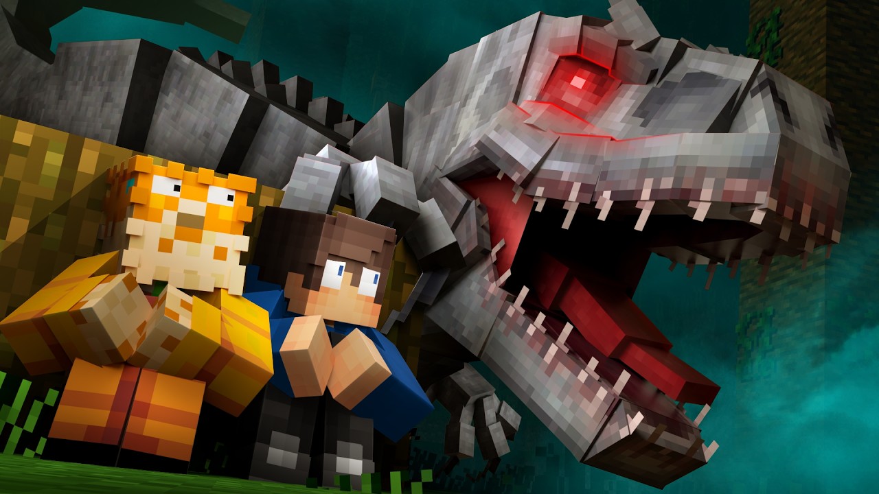 Dw&oacute;ch idiot&oacute;w przetrwało na wyspie Indominus Rex w grze Minecraft