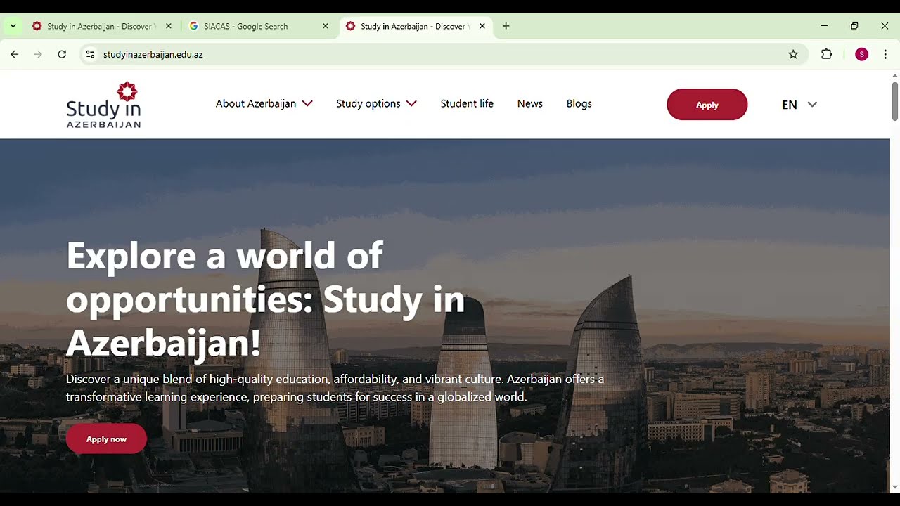 Study in Azerbaijan - Ozarbayjon davlatida grant asosida o'qish