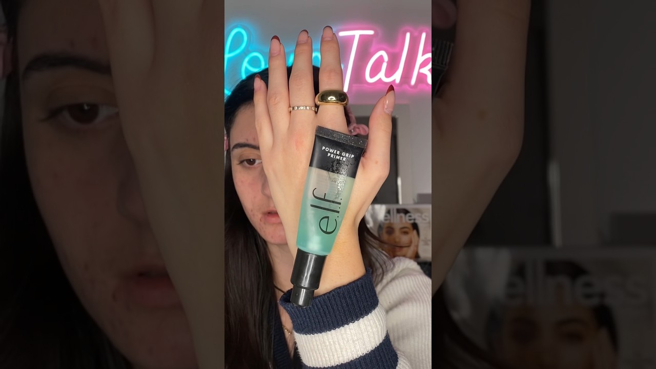 TESTING ELF POWER GRIP PRIMER ON ACNE PRONE SKIN #makeuptutorial #beautytips #acnepositivity