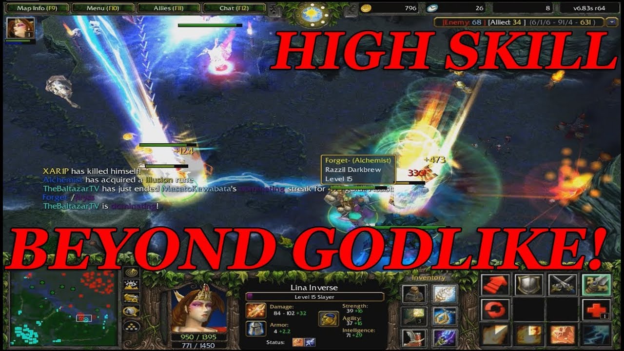 DOTA 1 - LINA HIGH SKILLED GAME (10k POINTS) BEYOND GODLIKE!