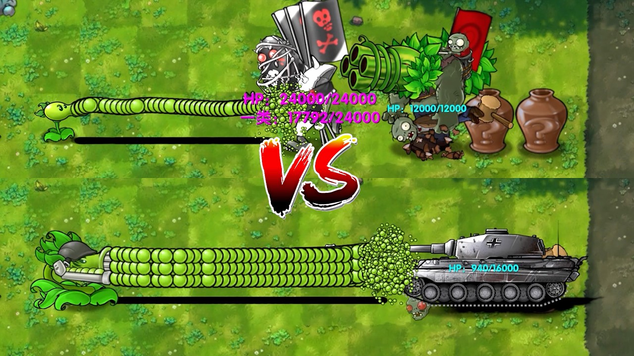 PvZ Fusion 3.2 -All Pea Plants With Rapid Fire Vs 4 Random Zombie Vase Breakers-P108-Who's the best?