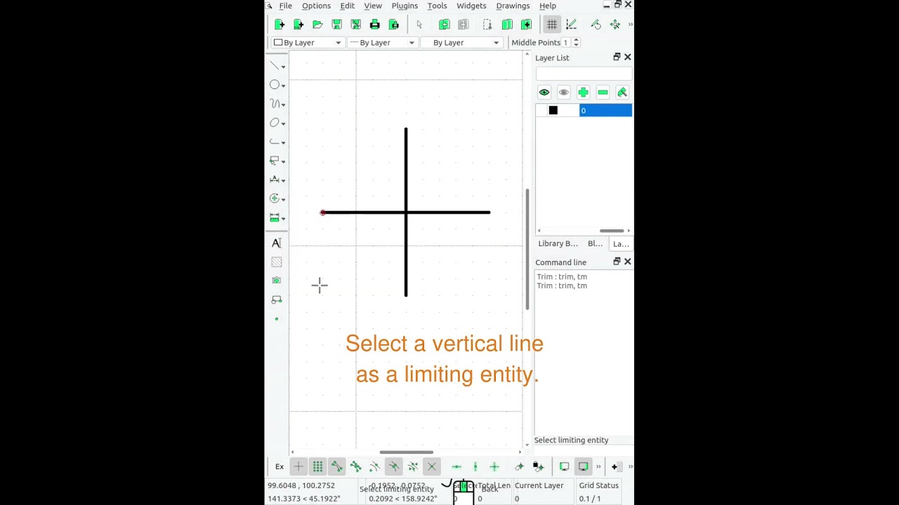 #shorts Trim  - Librecad