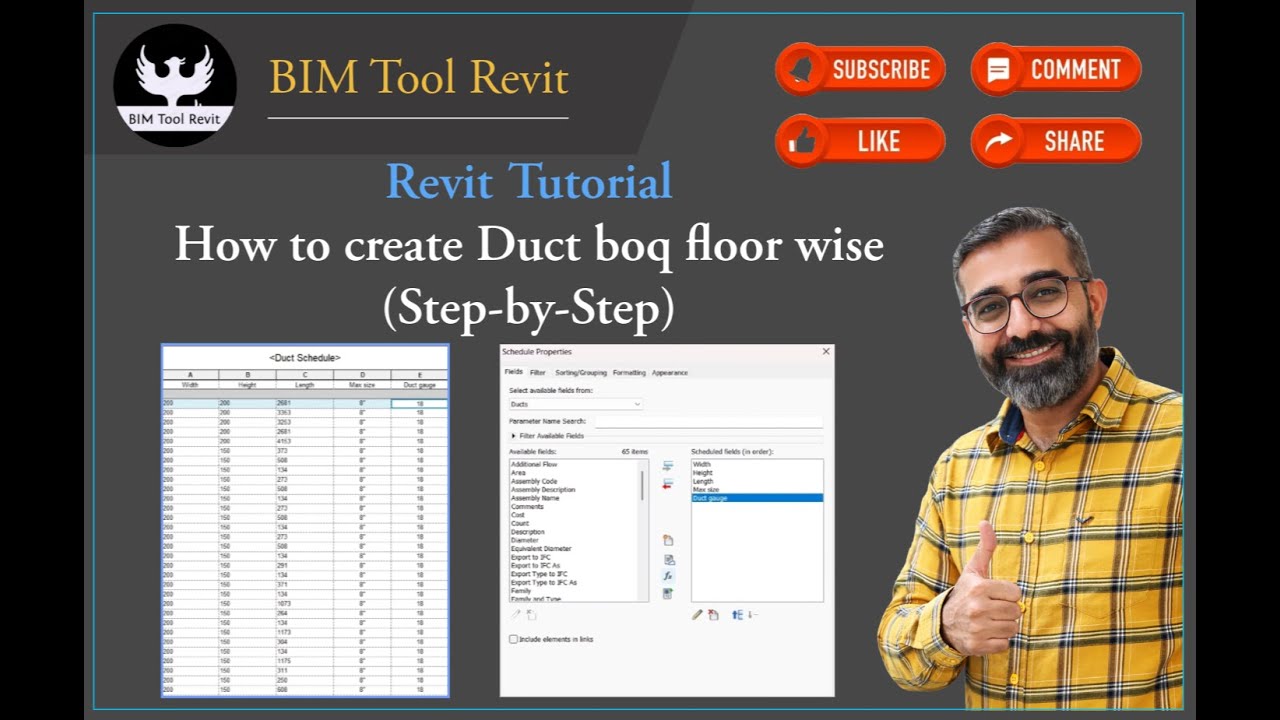 Create duct BOQ in Revit #revit_mep