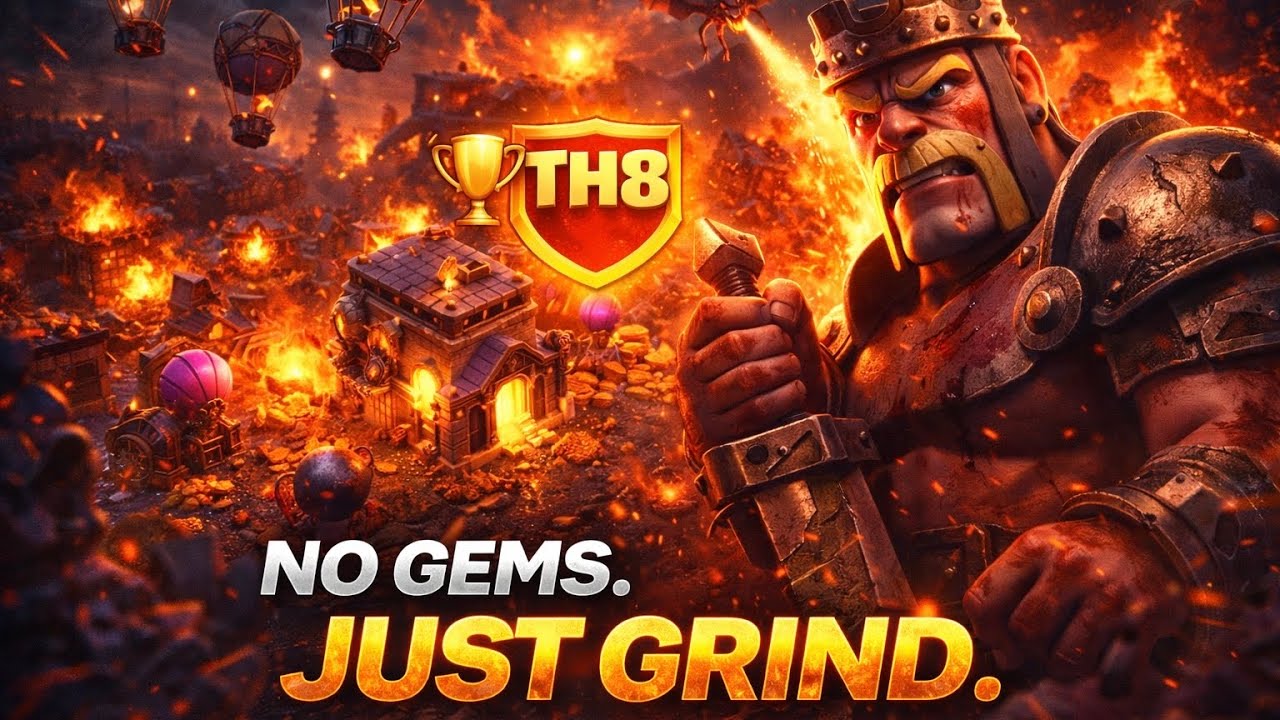 Town Hall 8 DOMINATION: NO GEMS, ALL GRIND in Clash of Clans (Real Progress, Real Attacks)