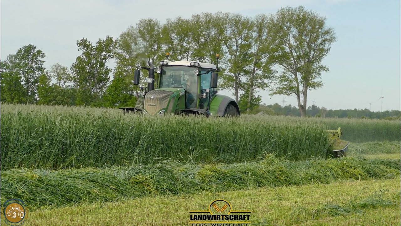 GPS Ernte - mähen Fendt 826 Vario mit Claas Disco 9200 FC Landwirtschaftlicher Großeinsatz GPS mähen