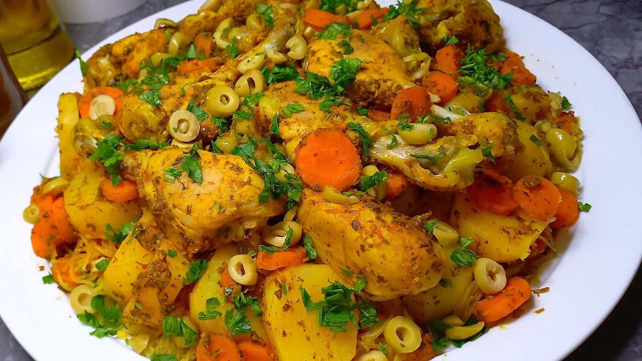 الدجاج المفور الفاسي بالخضر و الشعرية الصينية واحد اللذة ماغاتلقاوها فحتى وصفة أخرى🤤سهل دغيا كيوجد🇲🇦