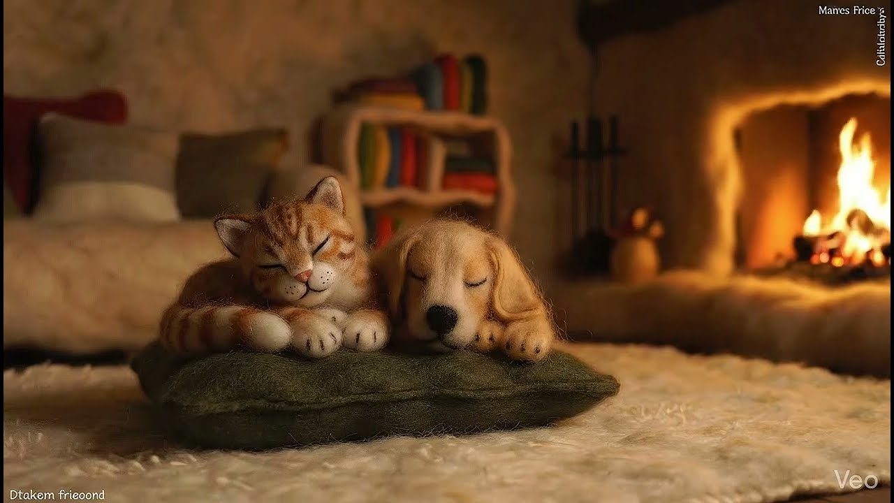 Soft Cozy Evening | Calm Fireplace & Sweet Dreams