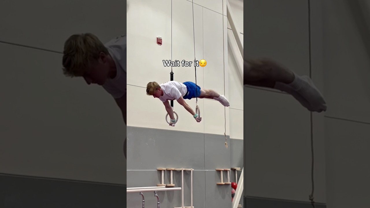 Шокирую товарищей по команде своей силой 😱 #гимнастика #калистеника #кольца #сила
