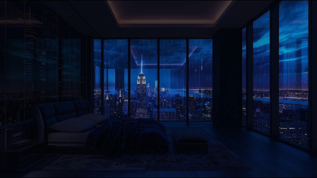 Relaxing Rain Sounds In A Dark Bedroom Peaceful Rainy Night White Noise For Deep Sleep Relaxation