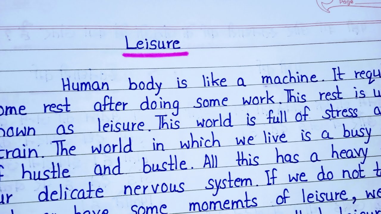 Essay on Leisure in English || Paragraph on Leisure in English || #extension.com