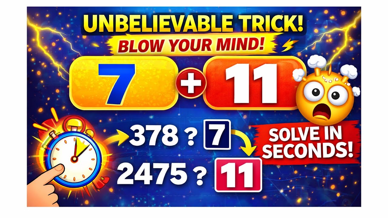Maths Wizardry: Divisibility Trick of 7 & 11 Mastered! 🔥#maths #viral #mathstricks #viralvideo#part2
