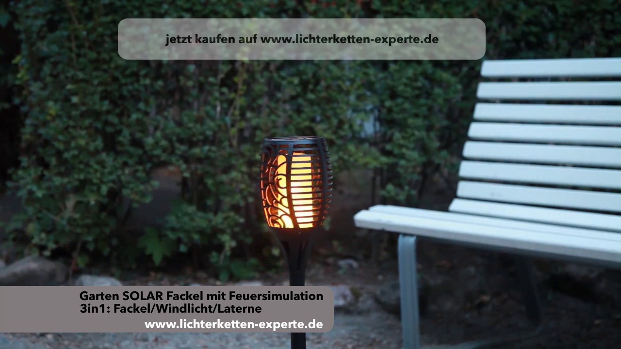 LED Gartenfackel 3-in-1 (Fackel, Windlicht, Laterne) [#4532] - www-lichterketten-experte.de