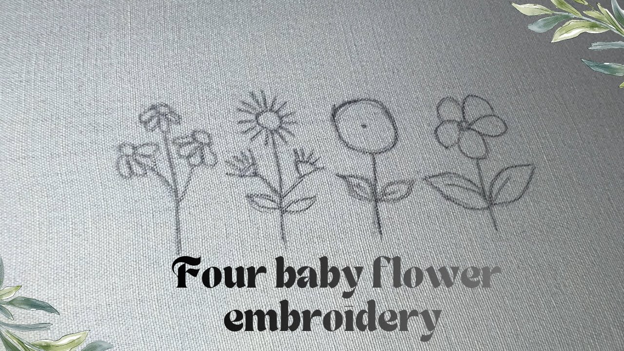FOUR BABY FLOWER EMBROIDERY 🌸#embroidery #embroiderylover 