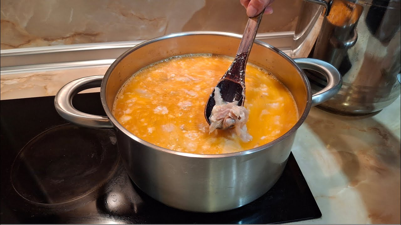 Вкусный суп из свиной рульки.
