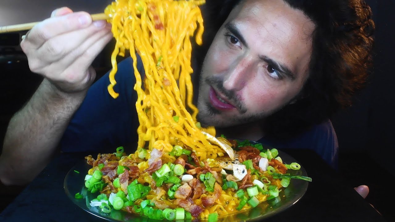 CHEESY CARBO FIRE NOODLE * NEW BREAKFAST STYLE * Mukbang 자막 字幕  ਉਪਸਿਰਲੇਖ | Nomnomsammieboy