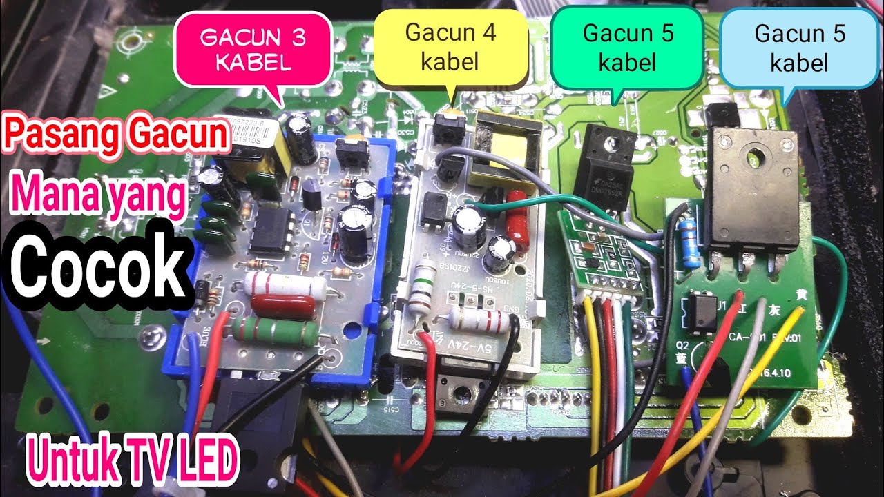 cara pasang gacun di tv led !! 4 macam gacun