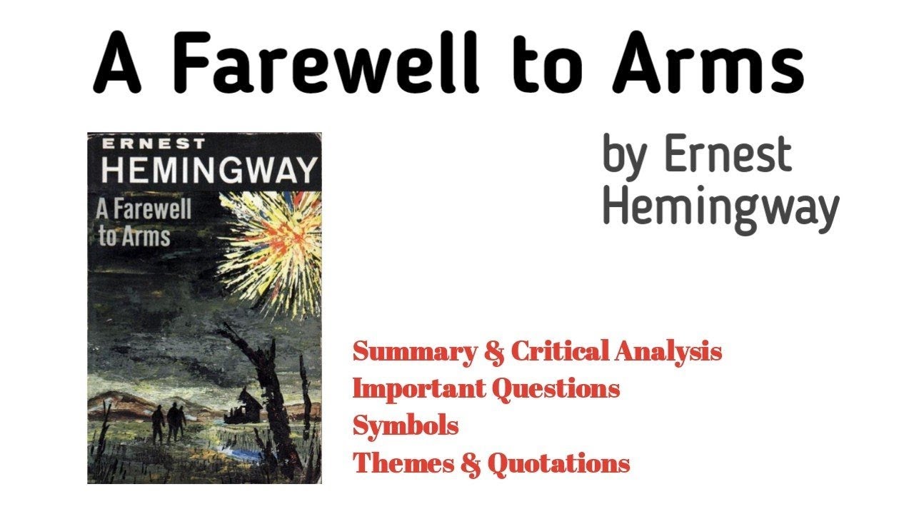 A Farewell to Arms by Ernest Hemingway | A Farewell to Arms Summary and Critical Analysis Urdu Hindi