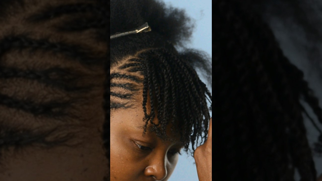 Мини-твисты на коротких натуральных волосах. Идеальная прическа для нестандартной длины.