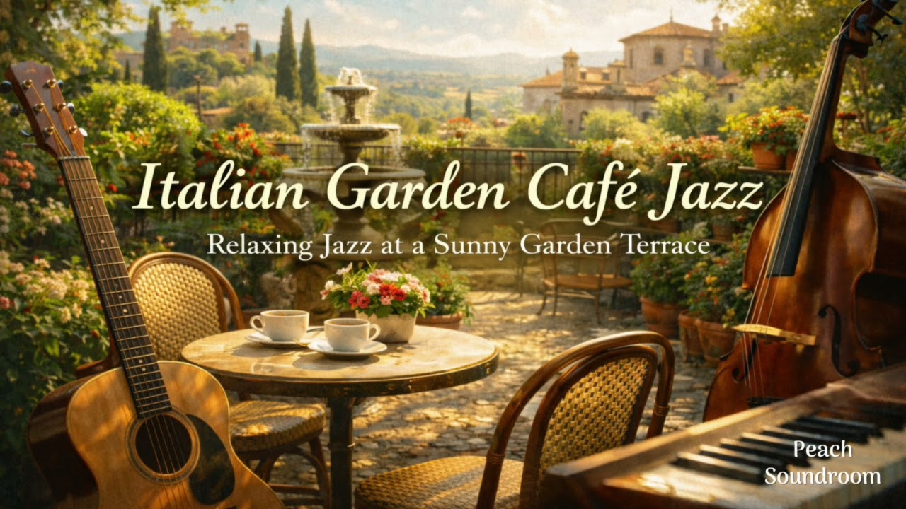 Italian Garden Café Jazz ☀️ Relaxing Acoustic Jazz on a Sunny Terrace