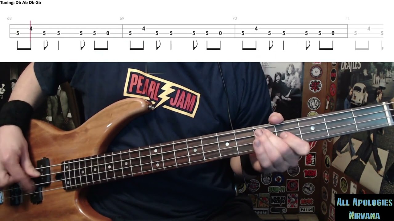 All Apologies by Nirvana - Bass Cover with Tabs Play-Along