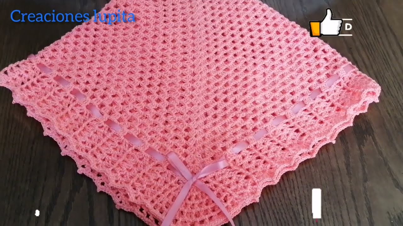 Manta o cobija para beb&eacute; (muy f&aacute;cil de hacer) #paraprincipiantes #crochet