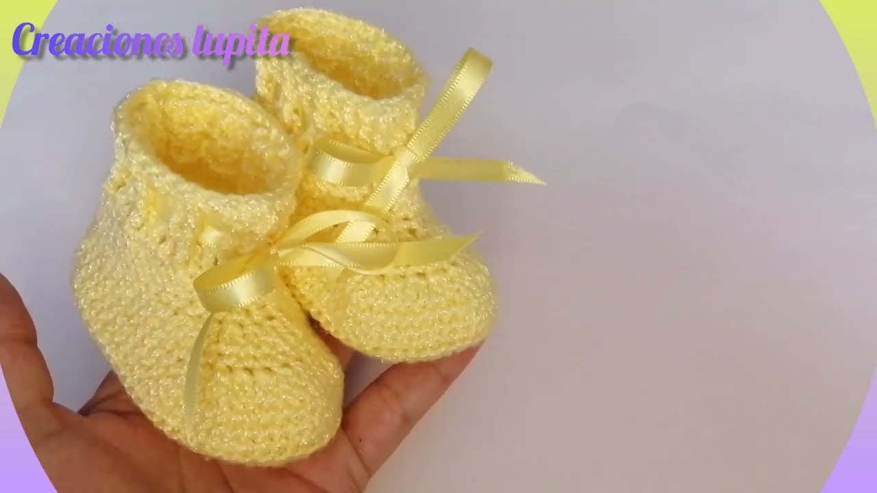 Zapatitos para bebé de 0 a 3 meses (parte 4 de ajuar en punto v) #paraprincipiantes #crochet