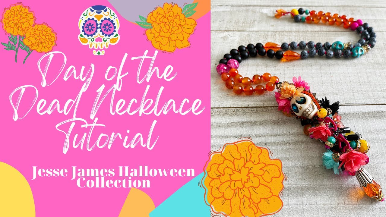 Day of the Dead Mala Style Necklace Tutorial with Jesse James Halloween Collection Beads
