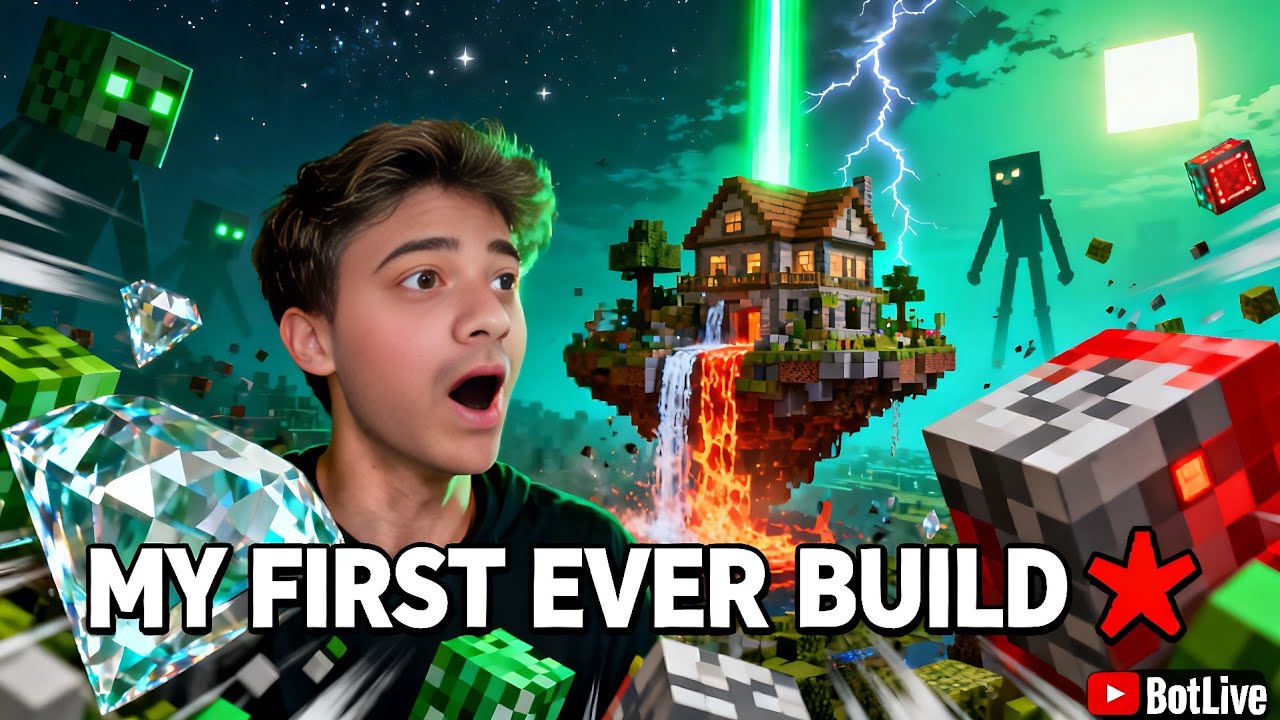 🔴 Minecraft Live |My First Ever Build |Trying For First Time