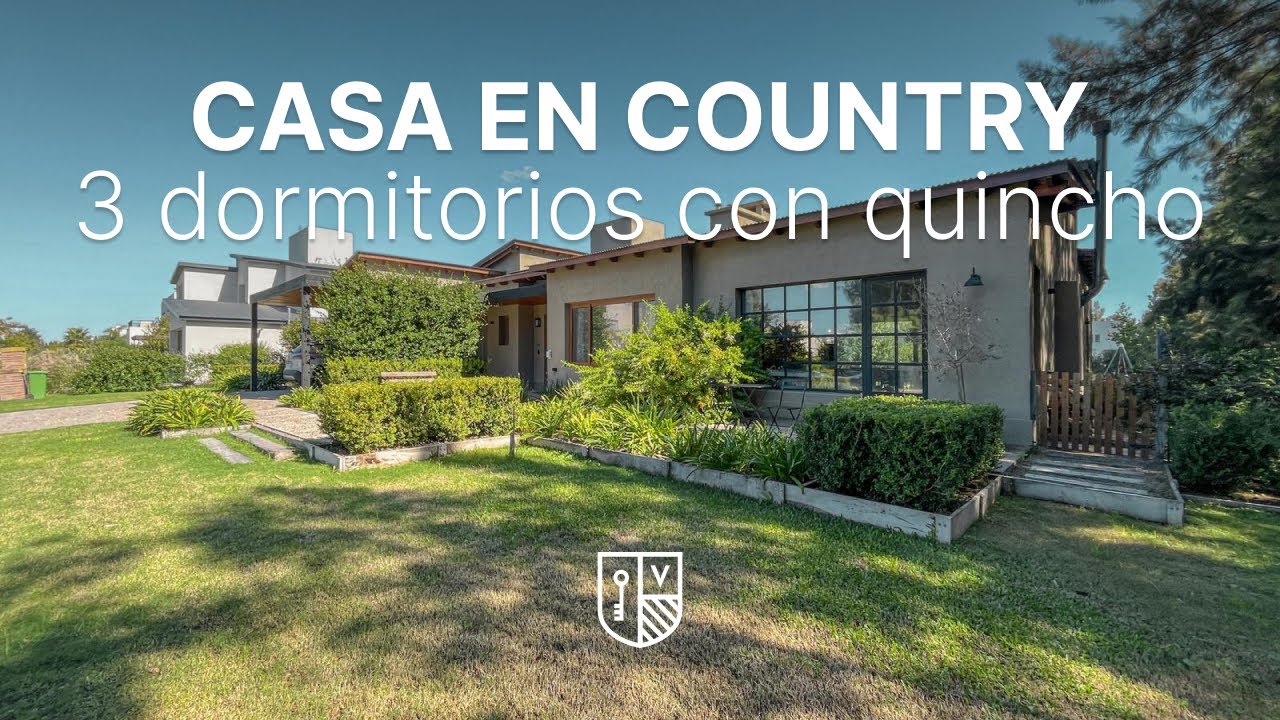 Casa de 3 dormitorios en suite con pileta, quincho y jardín en Country Palos Verdes