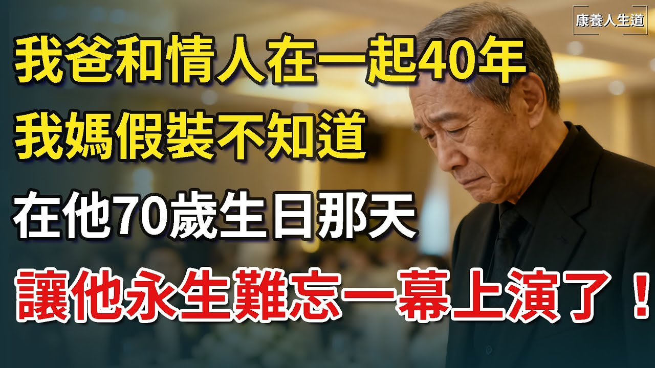 我爸和情人在一起40年，我媽假裝不知道，在他70歲生日那天，讓他永生難忘一幕上演了！【康養人生道】 #康養人生道 #上了年紀該明白的事 #養老 #聰明老人 #長壽秘密 #延壽 #長壽 #晚年幸福