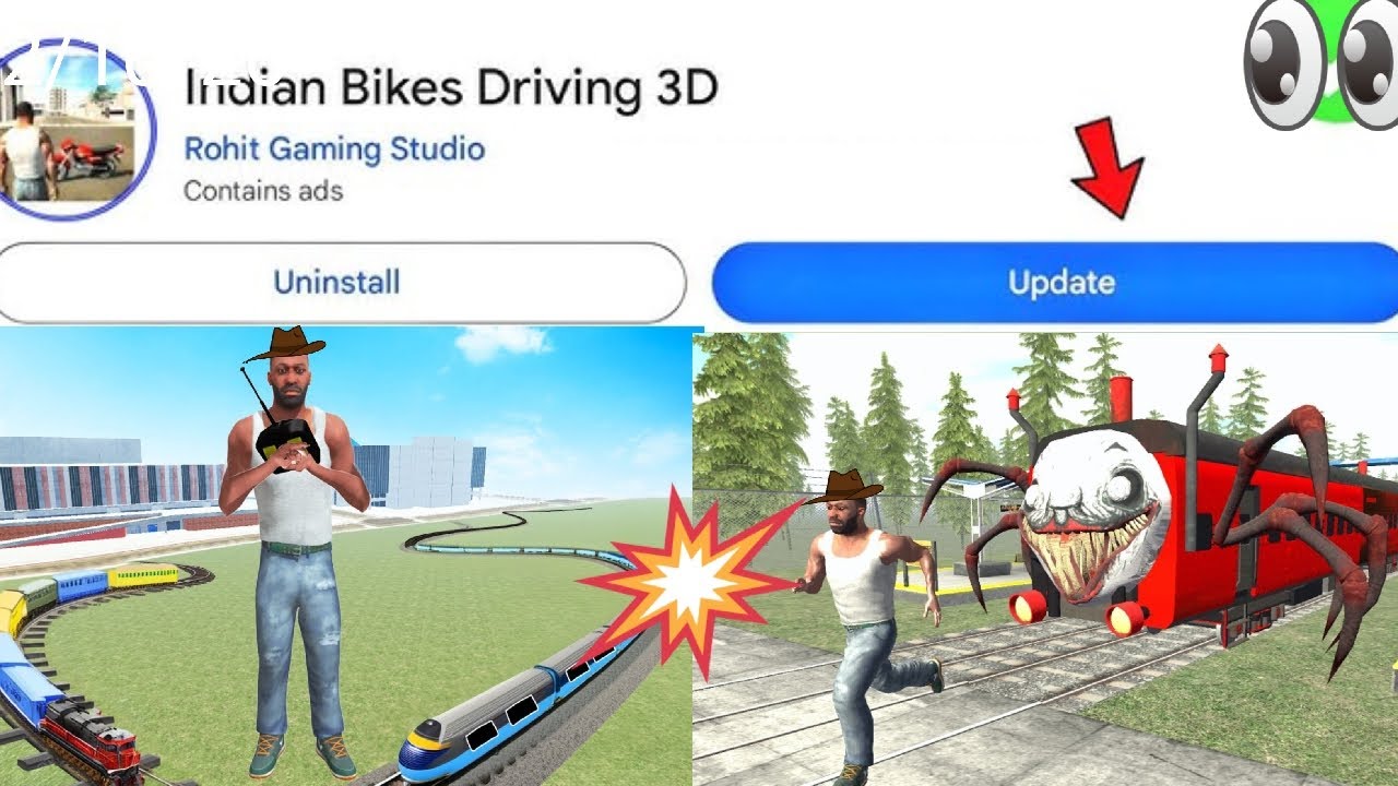 Live - Indian bike driving 3D new update| Train chess   💪 in English