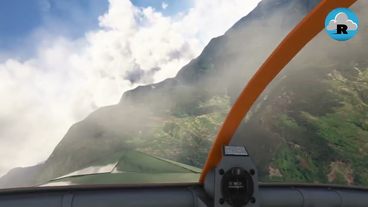 Se liga nessa aproximação nas montanhas, é de arrepiar! O Porter PC6 aguanta qualquer parada!