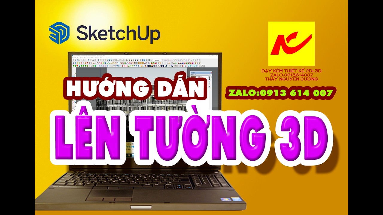Học kèm SketchUp 3D ở Biên Hòa - HƯỚNG DẪN  PLUIGN DỰNG LÊN TƯỜNG 3D