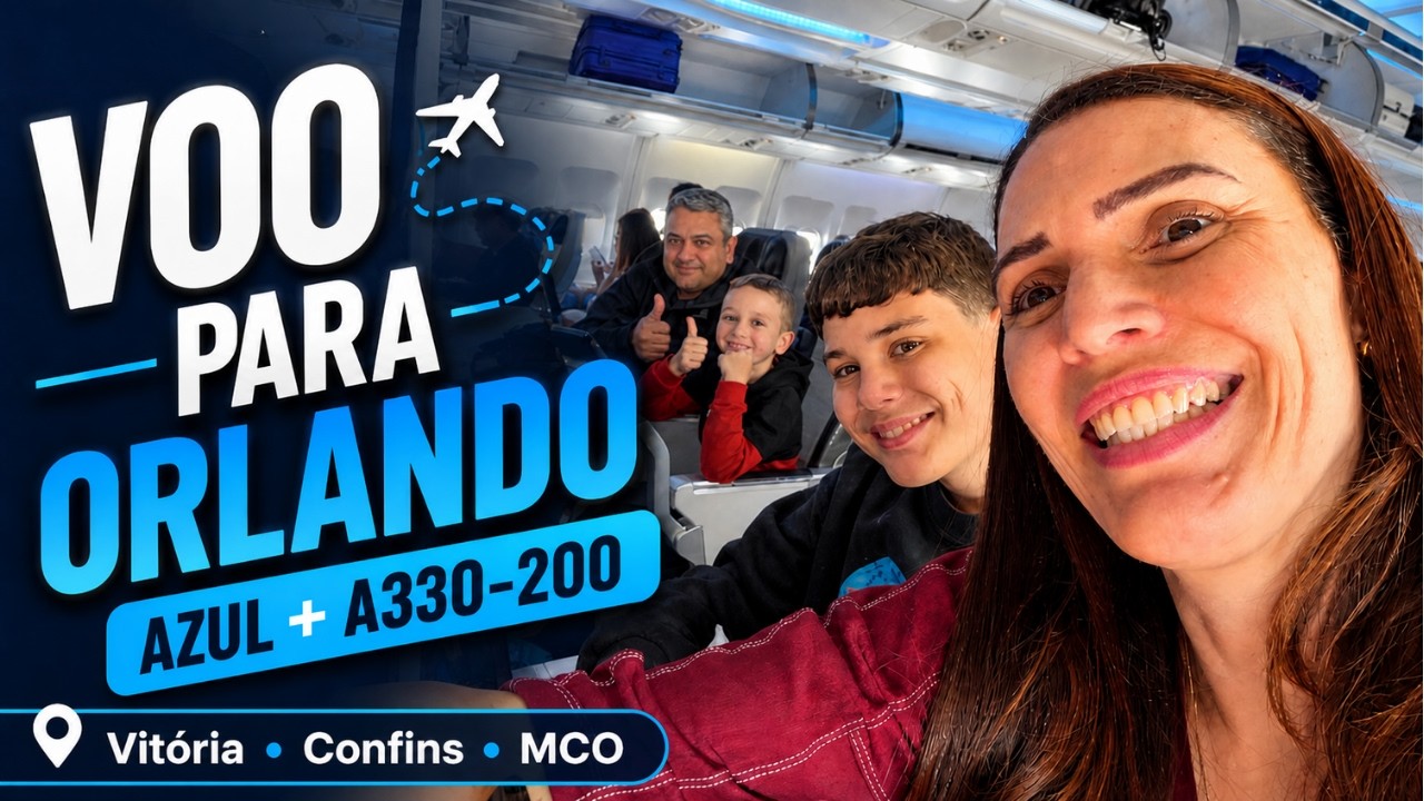 Voo Azul para Orlando: Vit&oacute;ria, Confins e A330-200 at&eacute; MCO | Vlog 1