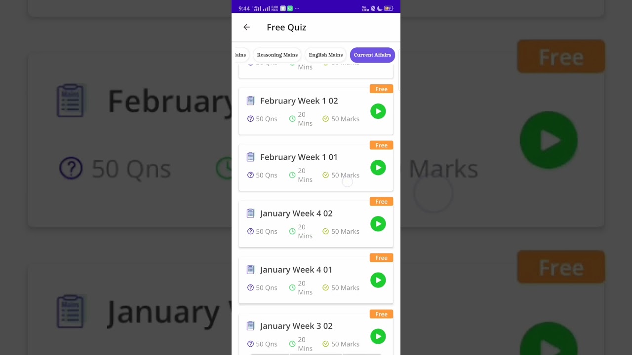 "PRACTICE MOCK" best weekly quiz 