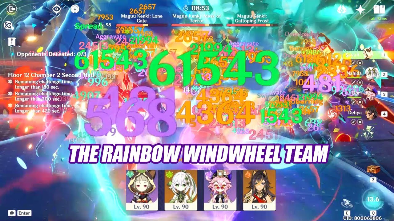 I Call This The Rainbow Windwheel Team - Dehya Sayu Dori Nahida Super Overloaded 3.5 Showcase